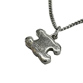 Céline-CELINE Triomphe Rhinestone Necklace-Silvery
