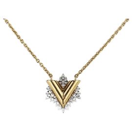 Louis Vuitton Collier Glory V Necklace Silvery Golden