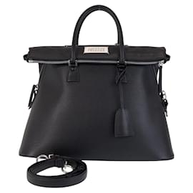 Autre Marque-Maison Margiela Leather 5AC Handbag-Black