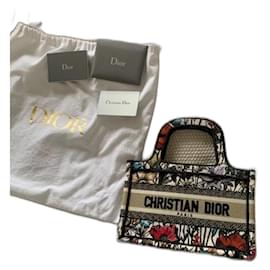 Dior-Dior Book Tote with flowers-Black,Beige