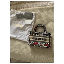 Dior-Dior Book Tote with flowers-Black,Beige