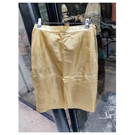 Yves Saint Laurent-Golden leather skirt Yves Saint Laurent-Golden