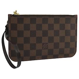 Louis Vuitton-LOUIS VUITTON Pouch Neverfull PM Damier Ebene Auth LV 111411-Outro