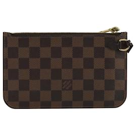 Louis Vuitton-LOUIS VUITTON Pouch Neverfull PM Damier Ebene Auth LV 111411-Outro