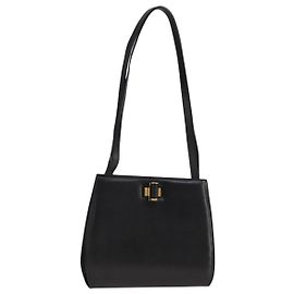 Borsa a spalla Salvatore Ferragamo in pelle nera e oro Auth bs21904 Nero D'oro