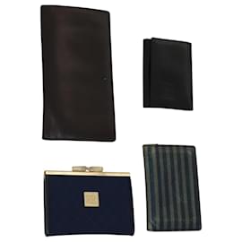 Givenchy-GIVENCHY Key Case Billfold Leather 4Set Navy Black Auth bs21638-Black,Navy blue