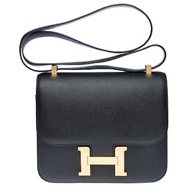 Hermès HERMES Constance Bag in Black Leather - 102464 Black