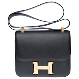 Hermès-HERMES Constance Bag in Black Leather - 102464-Black