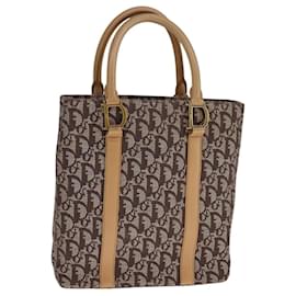 Christian Dior-Christian Dior Trotter Canvas Hand Bag Brown Gold Auth bs21990-Brown,Golden