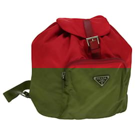 Prada-PRADA Backpack Nylon Red Auth ar13087-Red