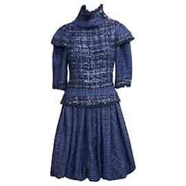 Chanel-Chanel 14K$ Museum Worth Paris / Edinburg Runway Tweed Dress 36 FR-Multiple colors