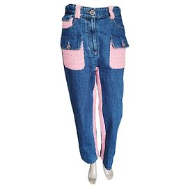 Giacca blu Chanel e tweed rosa - collezione 21C. Blu