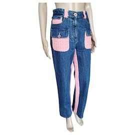Chanel-Blue Chanel jacket and pink tweed - collection 21C.-Blue