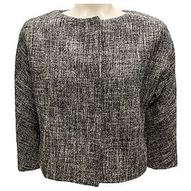 Giambattista Valli Black / White Cropped Tweed Jacket Black