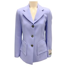 Autre Marque-Vivetta Violet 2022 Button-front Crepe Blazer-Purple
