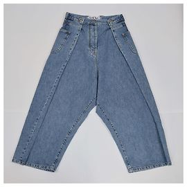 Calças LOEWE T.FR 39 Algodão Azul