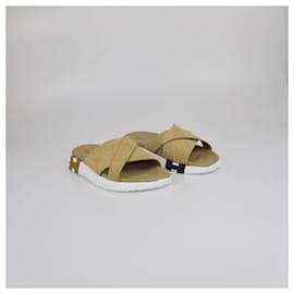 Hermès-HERMES Flats T.EU  Suede-Beige