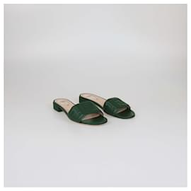 Fendi-Fendi Green FF Flat Sandals-Green