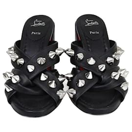 Christian Louboutin-CHRISTIAN LOUBOUTIN Sandales T.EU Cuir-Noir