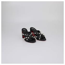 Christian Louboutin-CHRISTIAN LOUBOUTIN Sandales T.EU Cuir-Noir