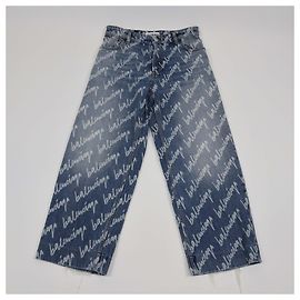 Calças BALENCIAGA T.FR 26 Algodão Azul