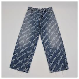 Balenciaga-BALENCIAGA Trousers T.FR 26 Cotton-Blue