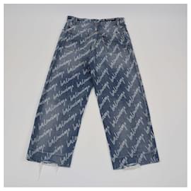 Balenciaga-BALENCIAGA Trousers T.FR 26 Cotton-Blue