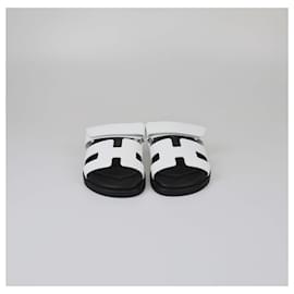 Hermès-HERMES Flats T.EU 38 Leather-White