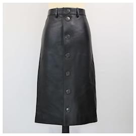 Balenciaga-BALENCIAGA Skirts T.FR  Leather-Black