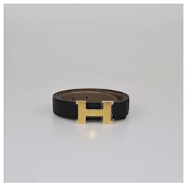 Hermès-HERMES Belts T.cm  Leather-Black