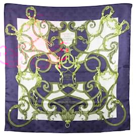 Hermès-Hermès Carré 90 " L’INSTRVCTION DV ROY" 100% Silk Scarf-Navy blue