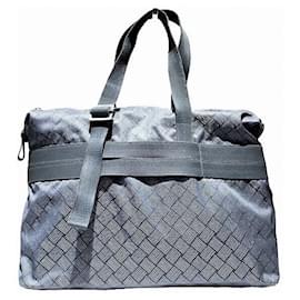 Bottega Veneta-Bottega Veneta Intrecciato Boston Shoulder Bag-Grey