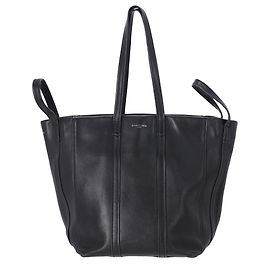 Bolsa tote de lavanderia Balenciaga Small em couro preto Preto