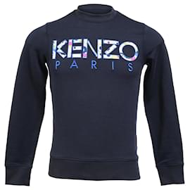 Kenzo-Kenzo Classic Paris Sweatshirt in Navy Blue Cotton-Blue,Navy blue