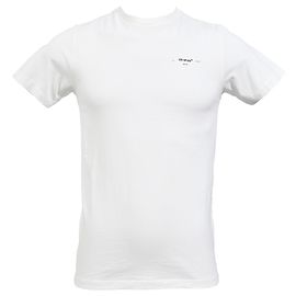 Off White Camiseta de algodão branco com detalhe do logo Off-White Branco Cru