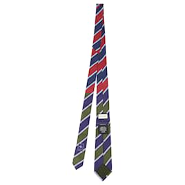 Gucci-Gucci Striped Tie in Red Silk-Red,Dark red