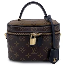 Louis Vuitton-Monogram Reverse Canvas Vanity PM Handbag M47128-Brown