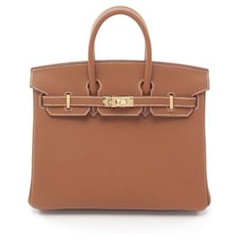 Hermès-Hermes Birkin 25 Leather Handbag Brown-Brown