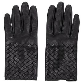Bottega Veneta Intrecciato Gloves in Black Leather Black