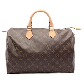 Louis Vuitton-Louis Vuitton Speedy 35 Monogram Handbag M41524-Brown