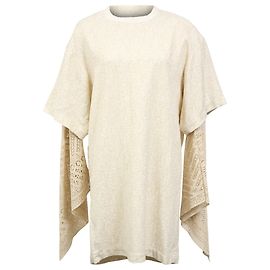 Robe à couches en viscose crème avec manches en crochet bohémiens Chloé Sandy Speckle Blanc Écru