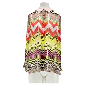 CARVEN Tops T.FR 42 Seda Multicolor