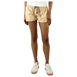 Brunello Cucinelli-Pale yellow elasticated mini shorts - size S-Yellow