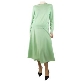 Jil Sander Mintgrüner Pullover- und Rockanzug - Größe UK 10 Grün