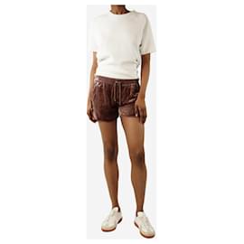 Brunello Cucinelli-Pink velvet mini shorts - size XS-Pink
