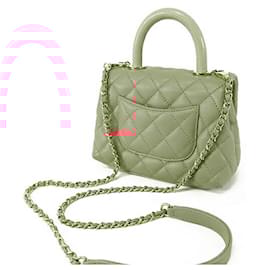 Chanel-Chanel Pink Extra Mini Caviar and Lizard Embossed Coco Top Handle Bag-Pink