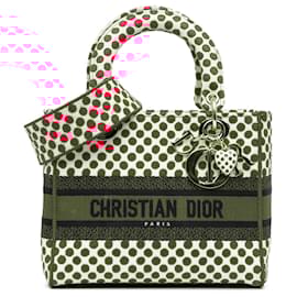 Dior-Dior Red Medium Canvas DiorAmour Dots Lady D Lite-Red