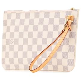 Louis Vuitton-Pochette Neverfull Damier Azur Branco da Louis Vuitton-Branco