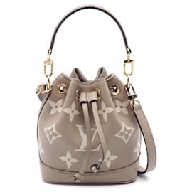 Louis Vuitton-Louis Vuitton Brown Bicolor Monogram Empreinte Nano Noe-Brown,Taupe