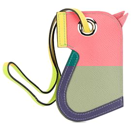 Hermès-Hermès Pink Epsom Camail Key Holder Bag Charm-Pink